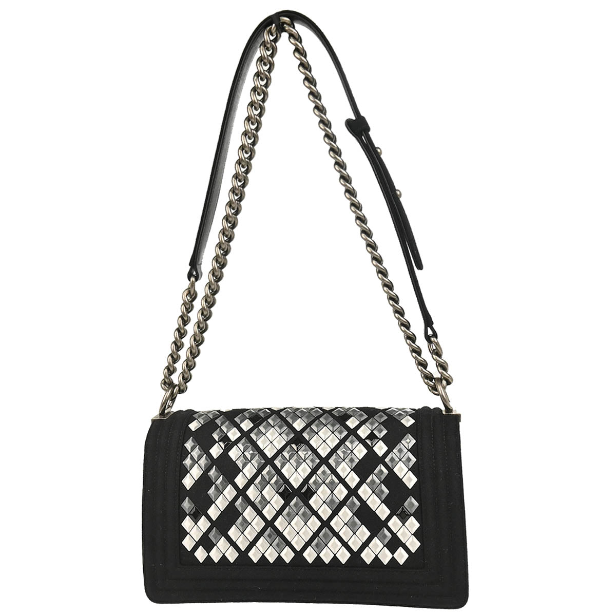 Boy Chanel 2018-2019 Black Cotton Medium Shoulder Bag