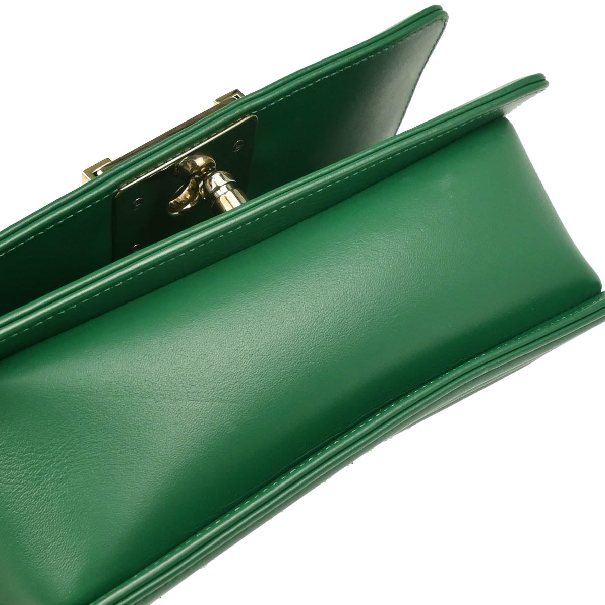 Boy Chanel 2018 Green Lambskin Chevron Small Chain Shoulder Bag