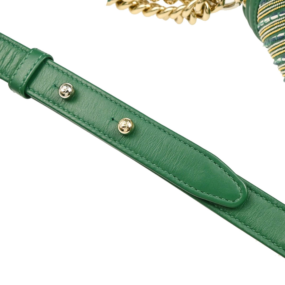 Boy Chanel 2018 Green Lambskin Chevron Small Chain Shoulder Bag