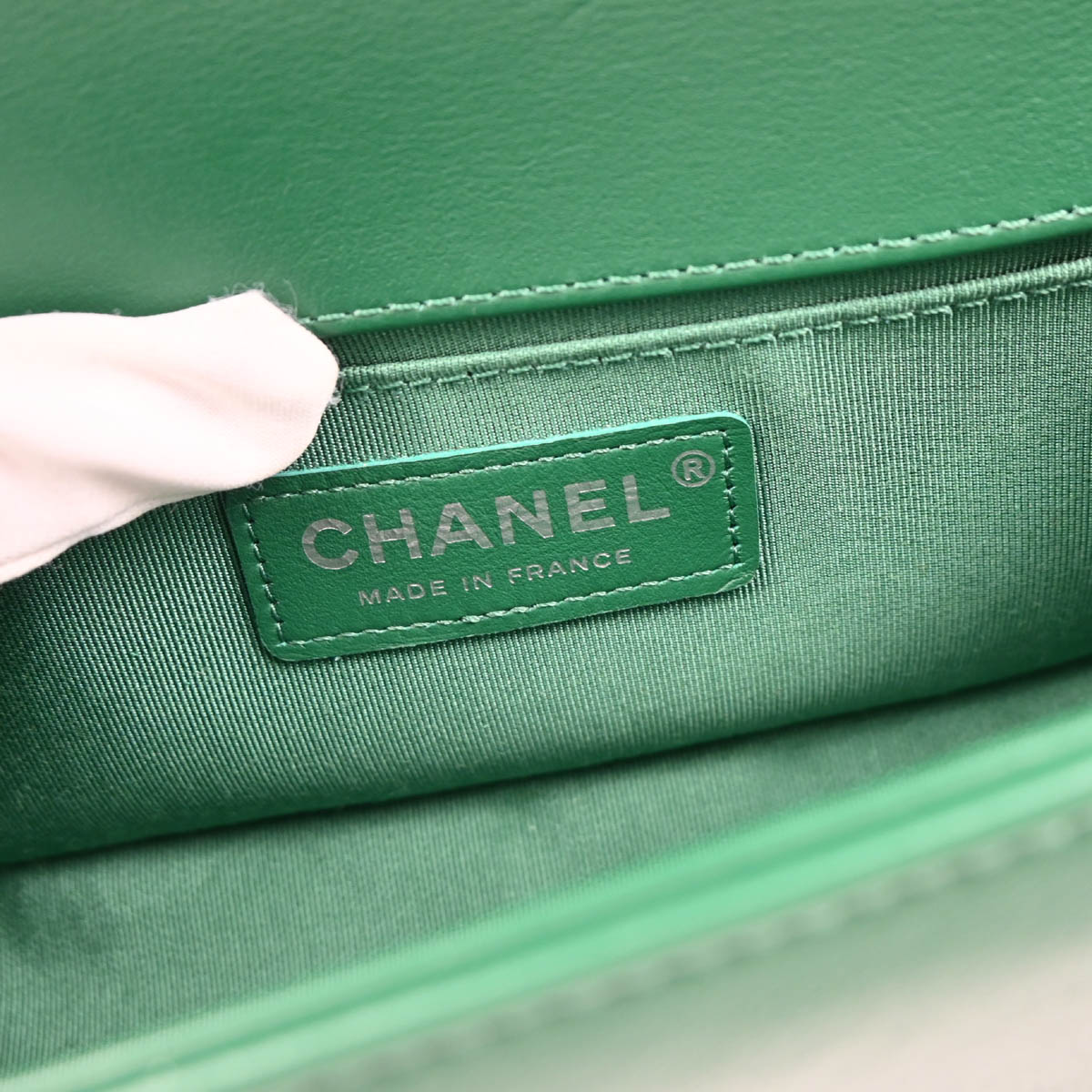 Boy Chanel 2018 Green Lambskin Chevron Small Chain Shoulder Bag