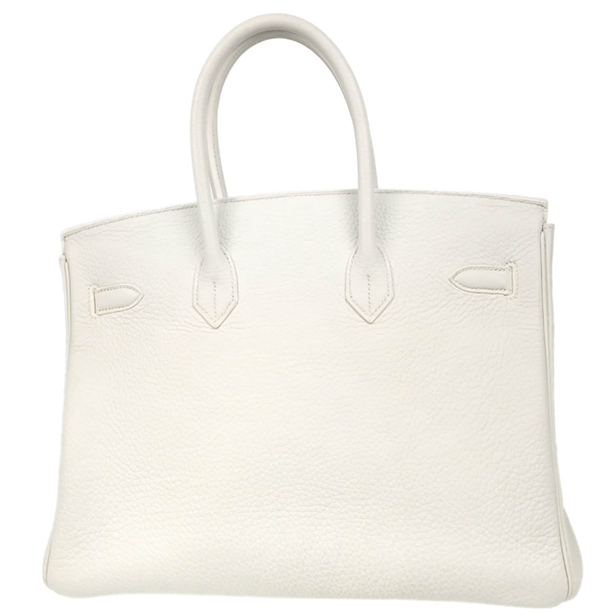 Hermes 2012 White Taurillon Clemence Birkin 35 Handbag
