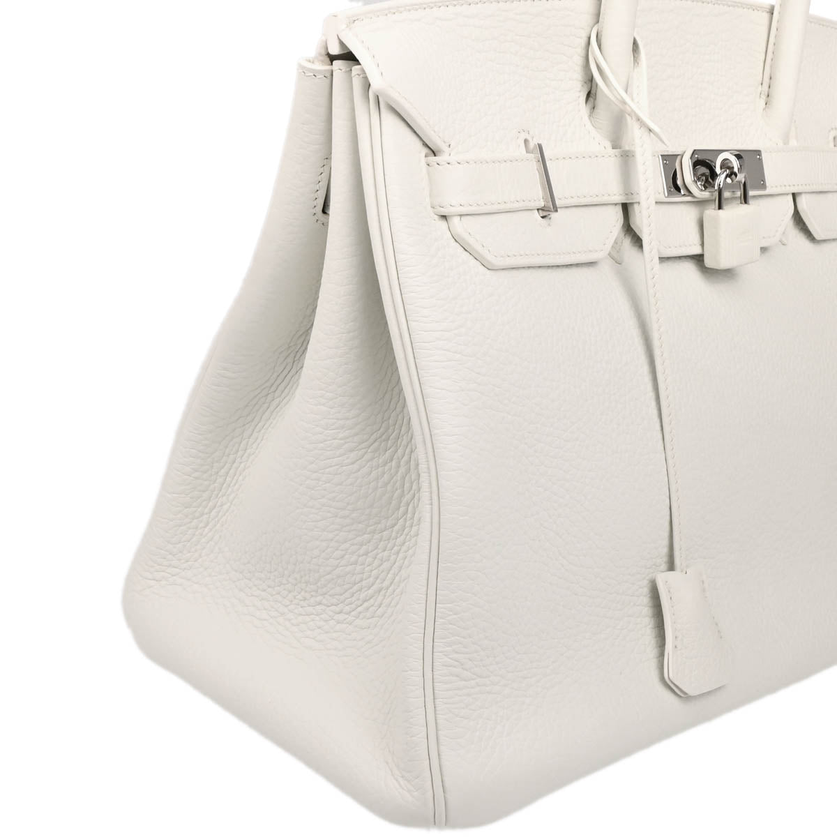Hermes 2012 White Taurillon Clemence Birkin 35 Handbag