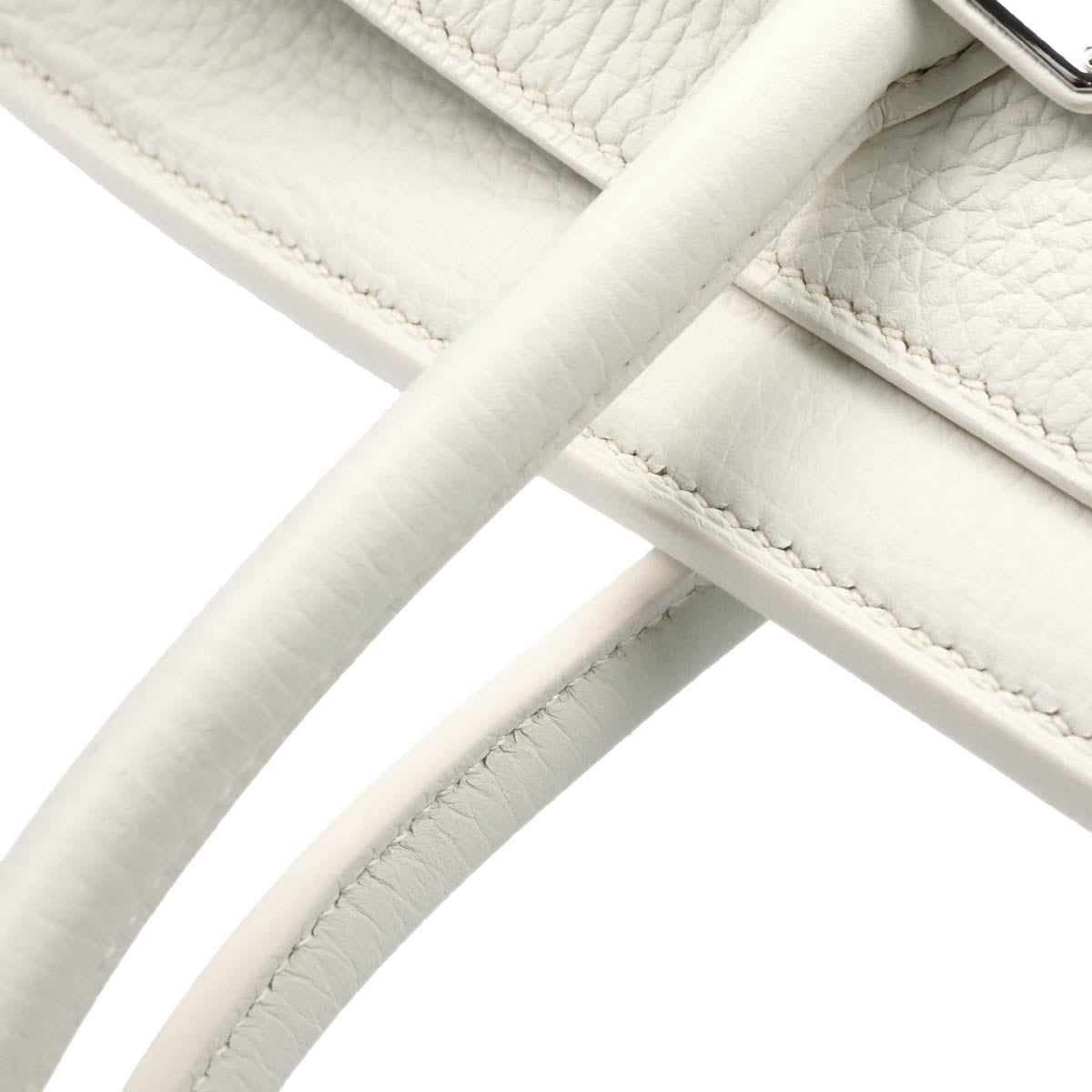 Hermes 2012 White Taurillon Clemence Birkin 35 Handbag