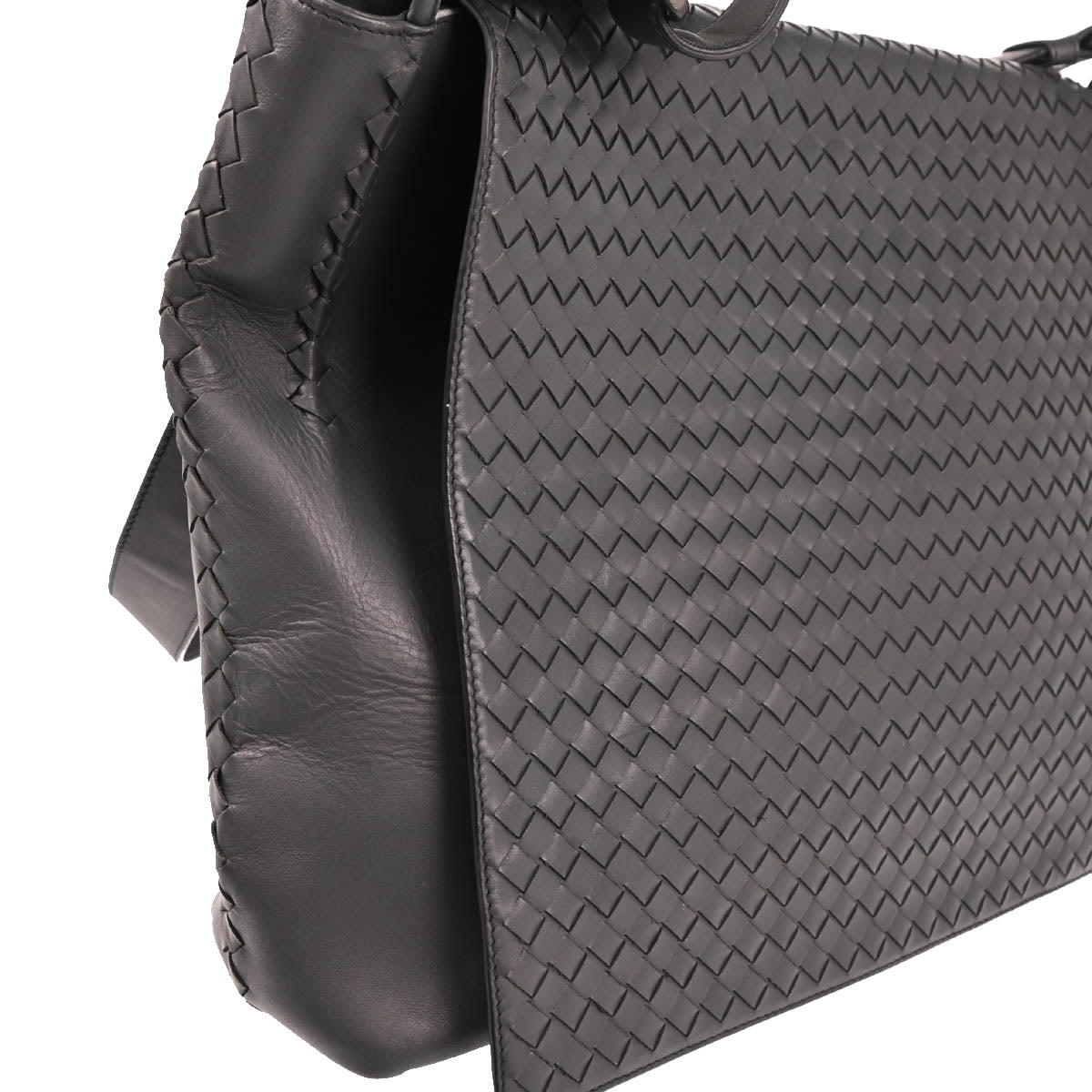 Bottega Veneta Gray Intrecciato Messenger Bag