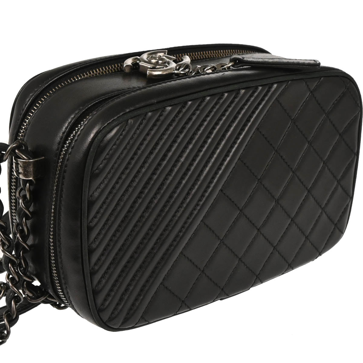 Chanel 2014-2015 Black Lambskin Small Coco Boy Camera Bag