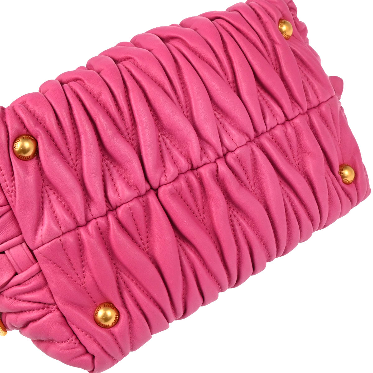 Miu Miu Pink Lambskin Matelasse 2way Shoulder Handbag