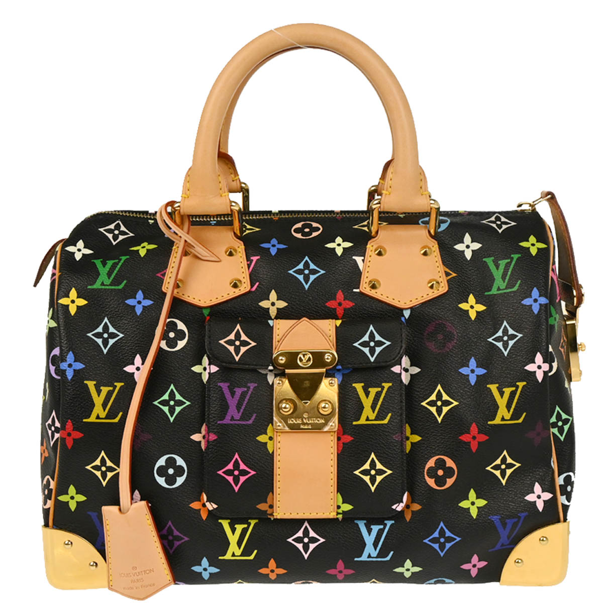 Louis Vuitton Black Monogram Multicolor Speedy 30 Handbag M92642