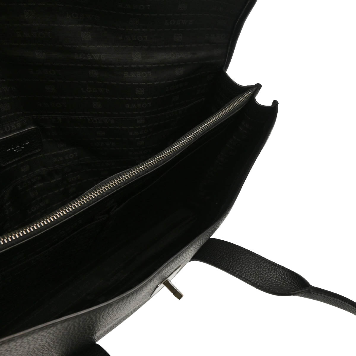 Loewe Black Leather Turnlock Business Handbag