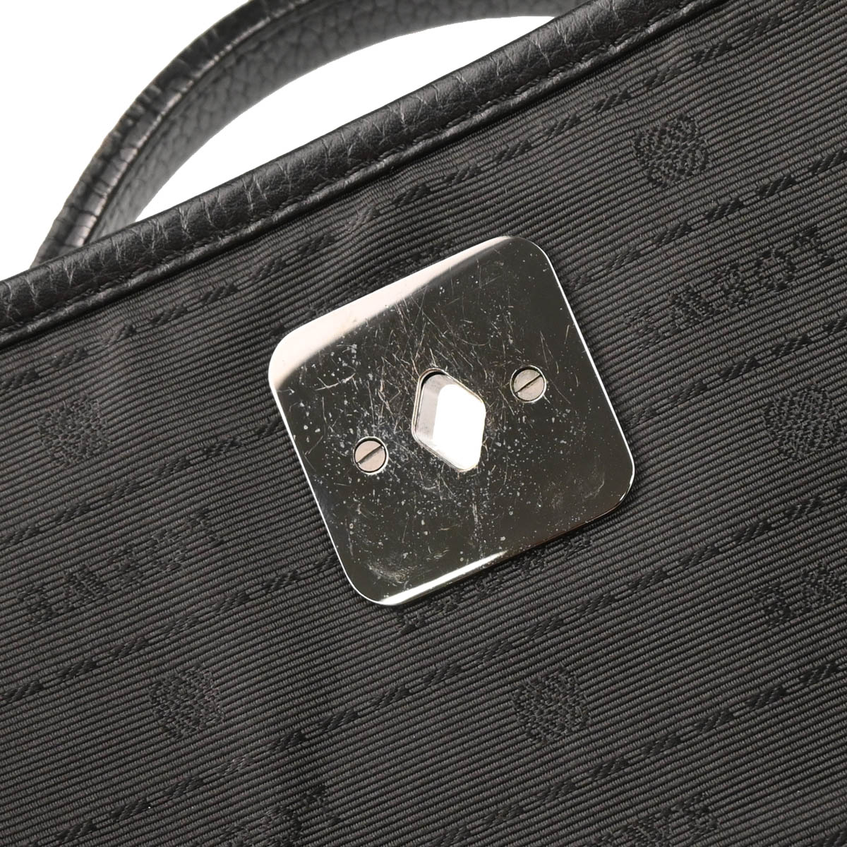 Loewe Black Leather Turnlock Business Handbag