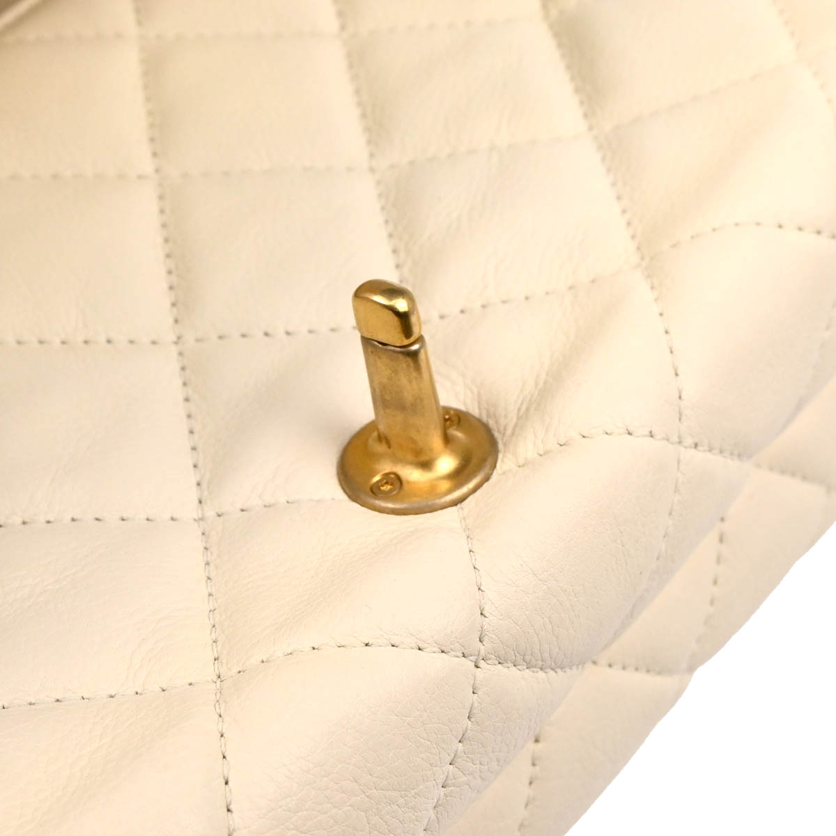 Chanel Ivory Calfskin Turnlock Small Full Flap Shoulder Bag