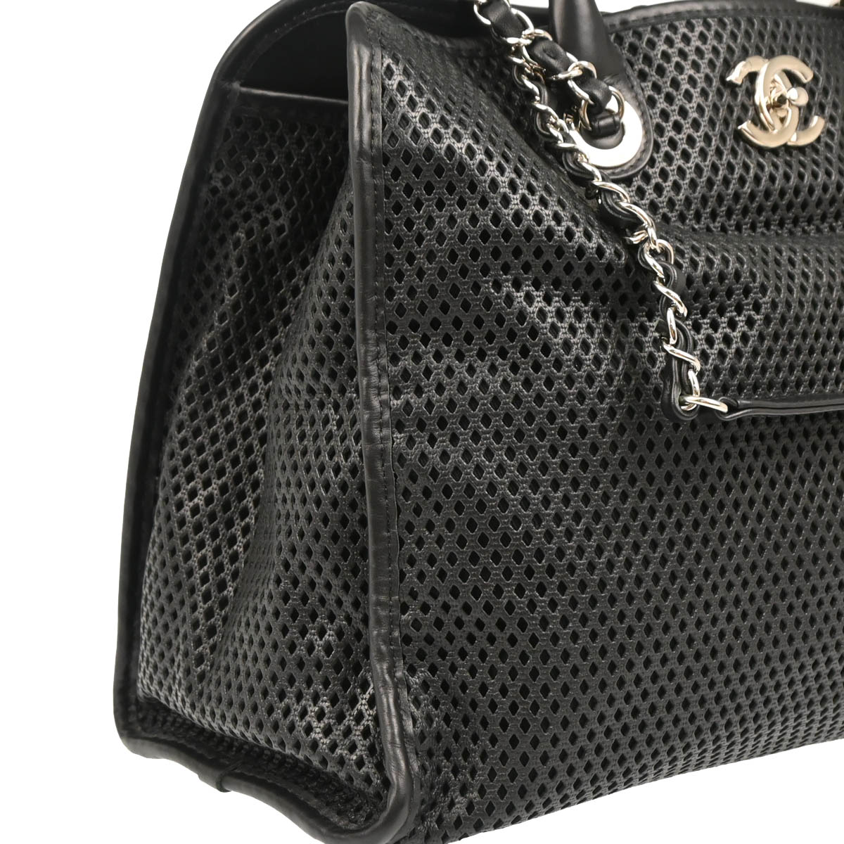 Chanel 2012-2013 Black Perforated Calfskin French Riviera 2way Shoulder Handbag