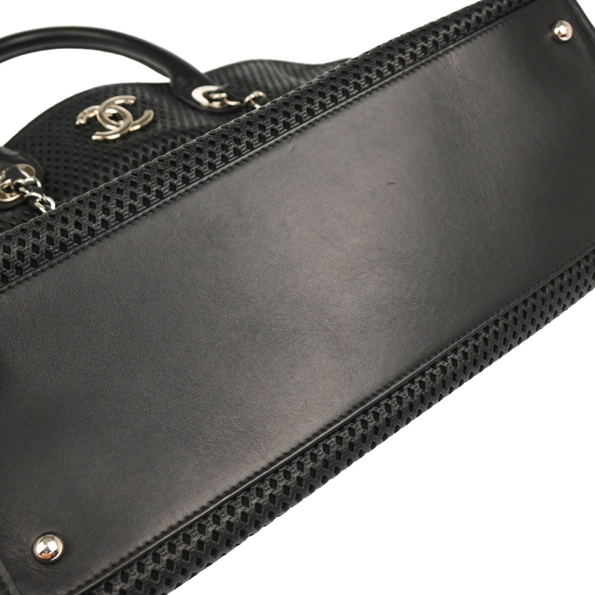 Chanel 2012-2013 Black Perforated Calfskin French Riviera 2way Shoulder Handbag