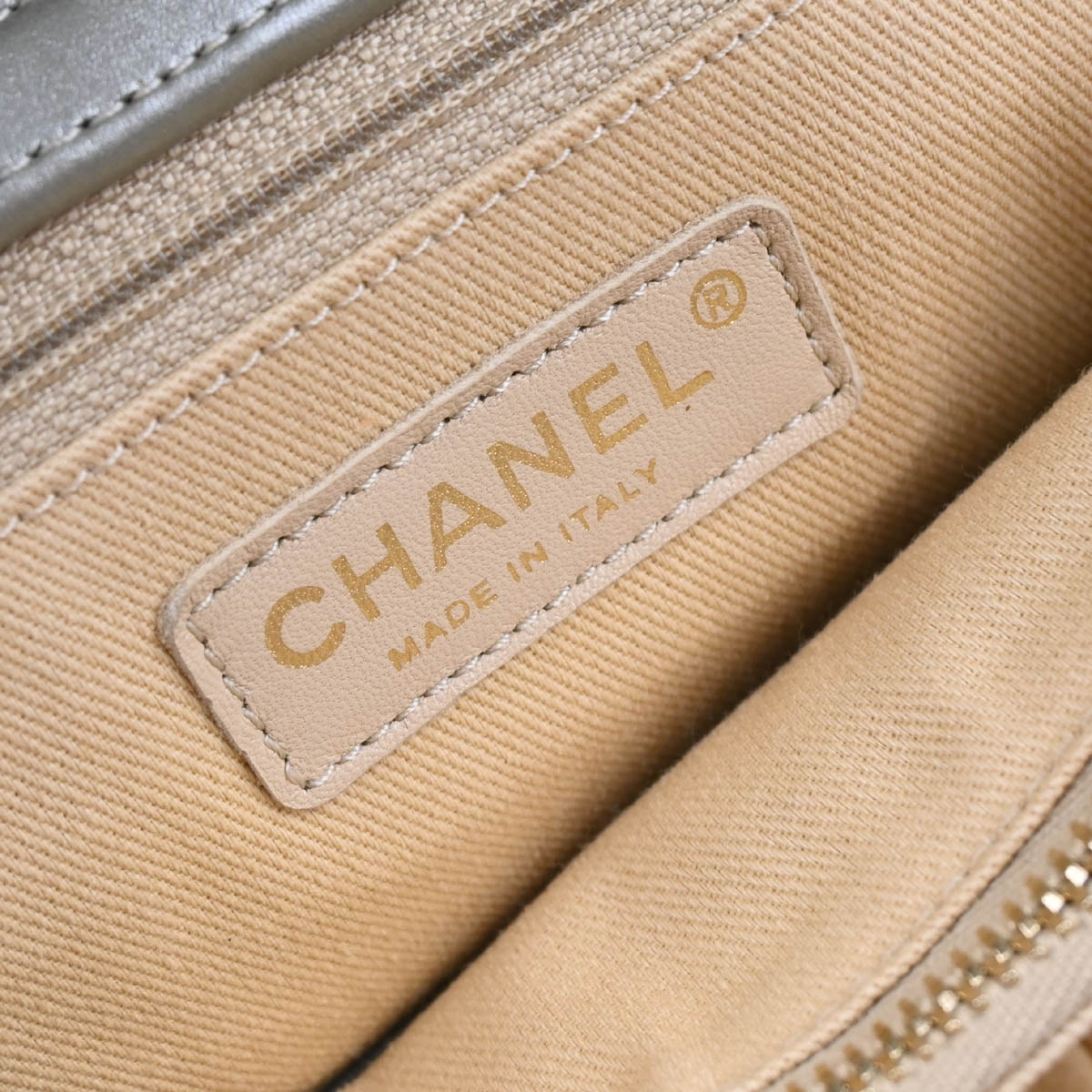 Chanel Silver Perforated Calfskin French Riviera 2way Shoulder Handbag