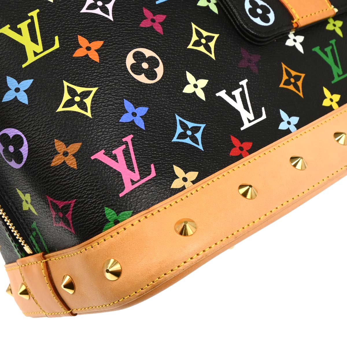 Louis Vuitton Black Monogram Multicolor Alma GM Handbag M40442