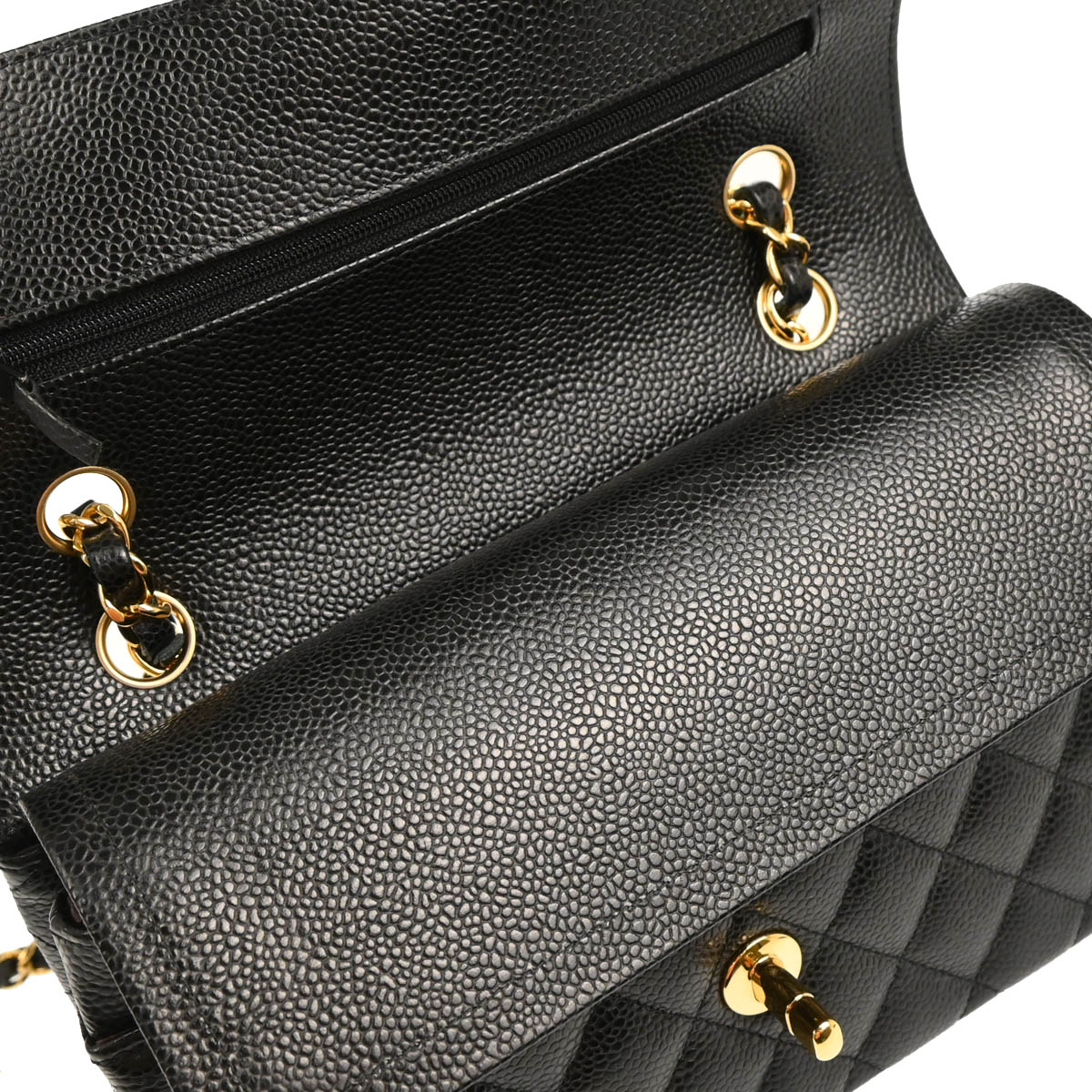 Chanel 2019 Black Caviar Small Classic Double Flap Shoulder Bag