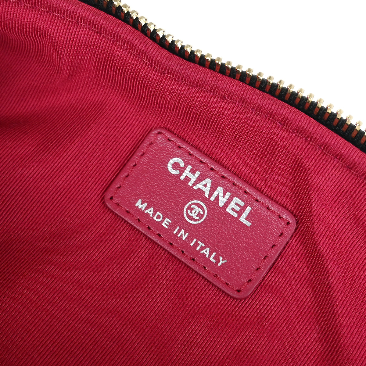 Chanel Black Calfskin Lambskin Gabrielle Cosmetic Pouch