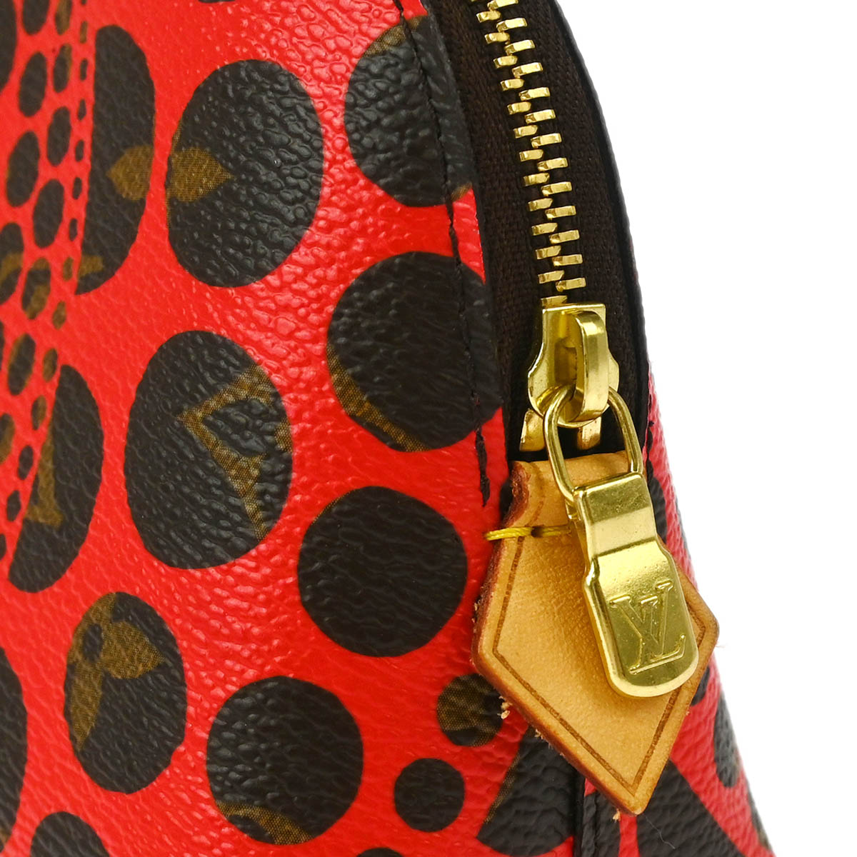 Louis Vuitton 2012 Red Monogram Pumpkin Dot Pochette Cosmetic M47347