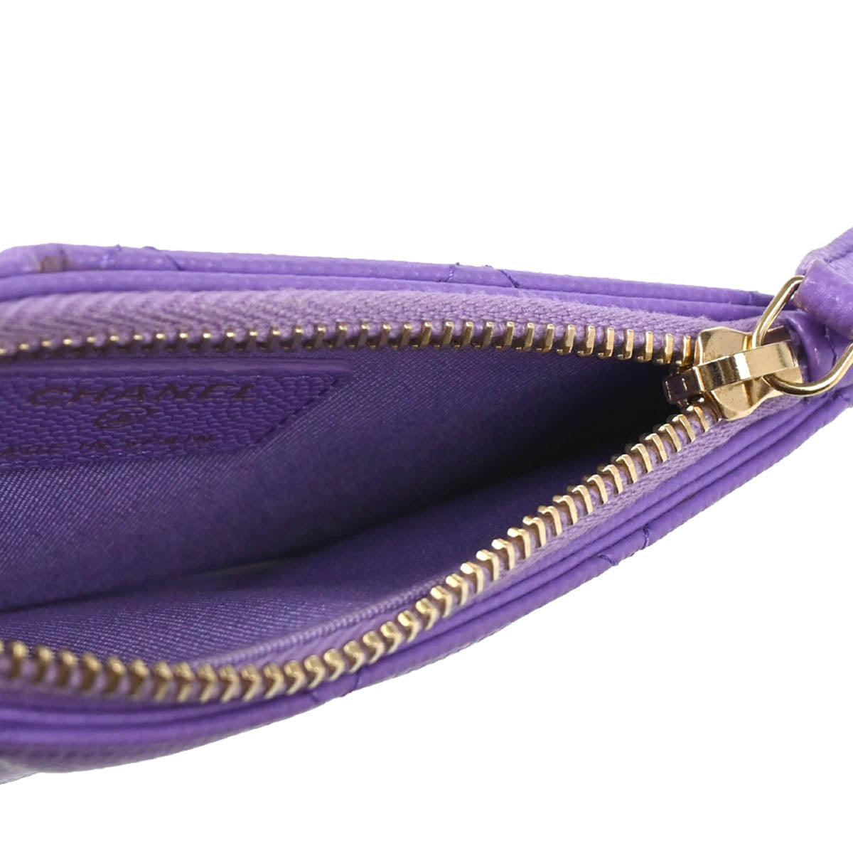 Chanel 2019 Purple Caviar Cardholder Small Good