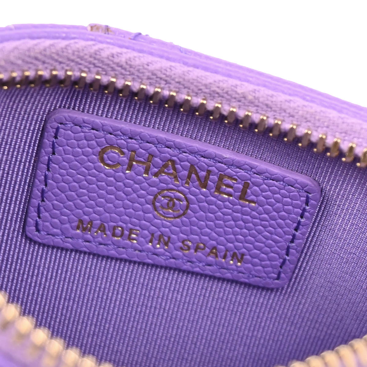 Chanel 2019 Purple Caviar Cardholder Small Good