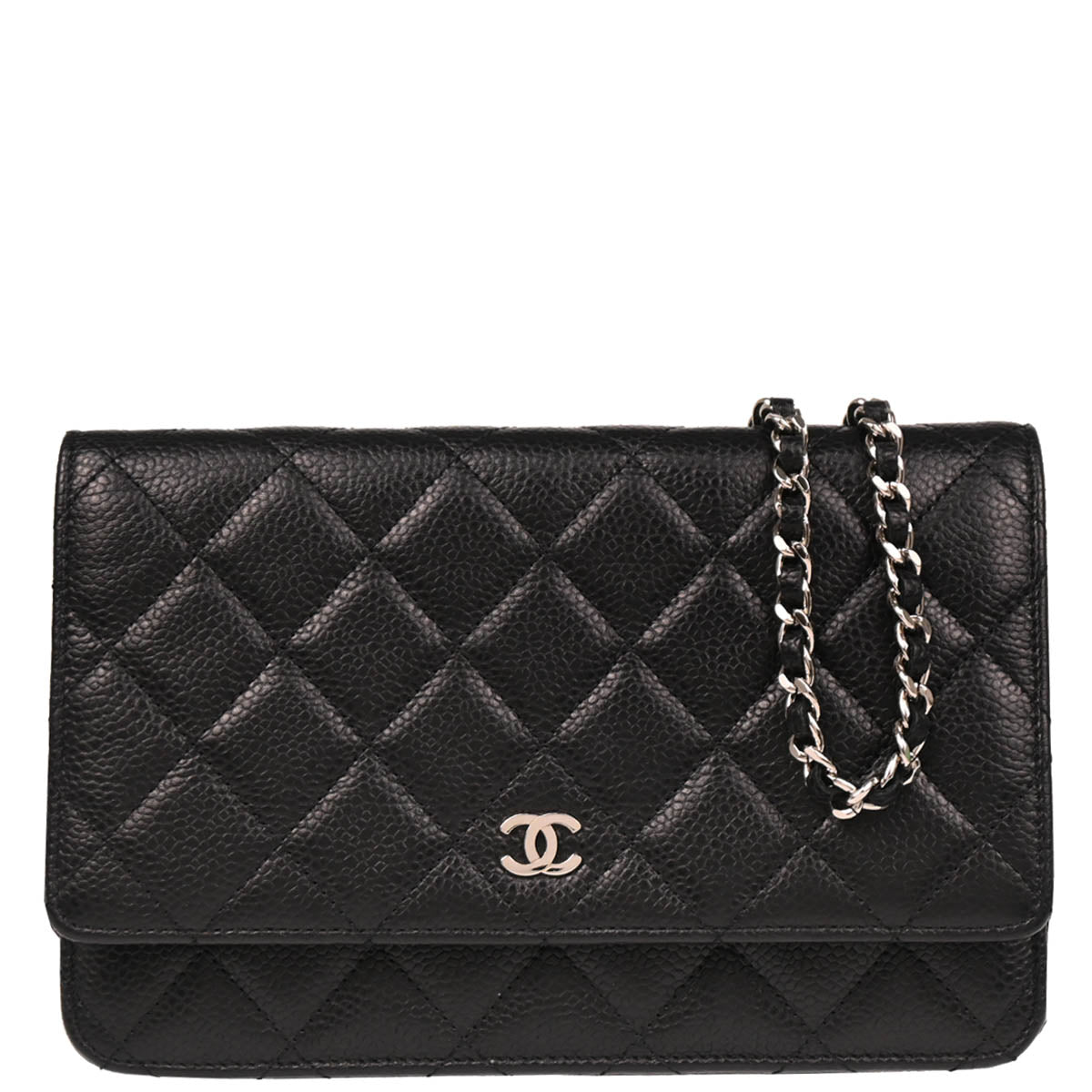 Chanel Black Caviar Classic WOC Wallet on Chain Shoulder Bag