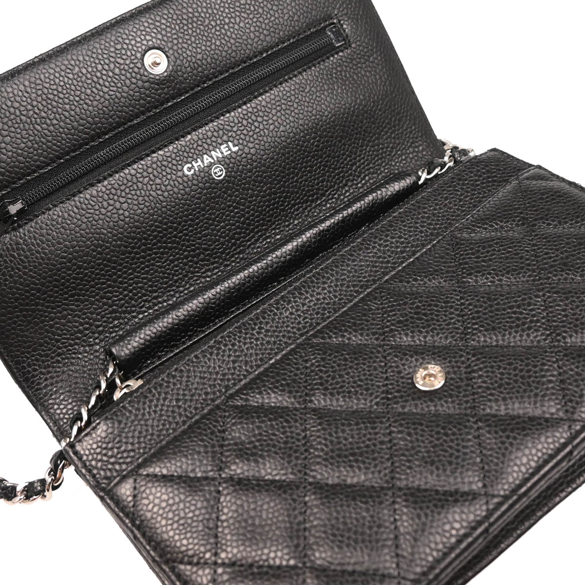 Chanel Black Caviar Classic WOC Wallet on Chain Shoulder Bag