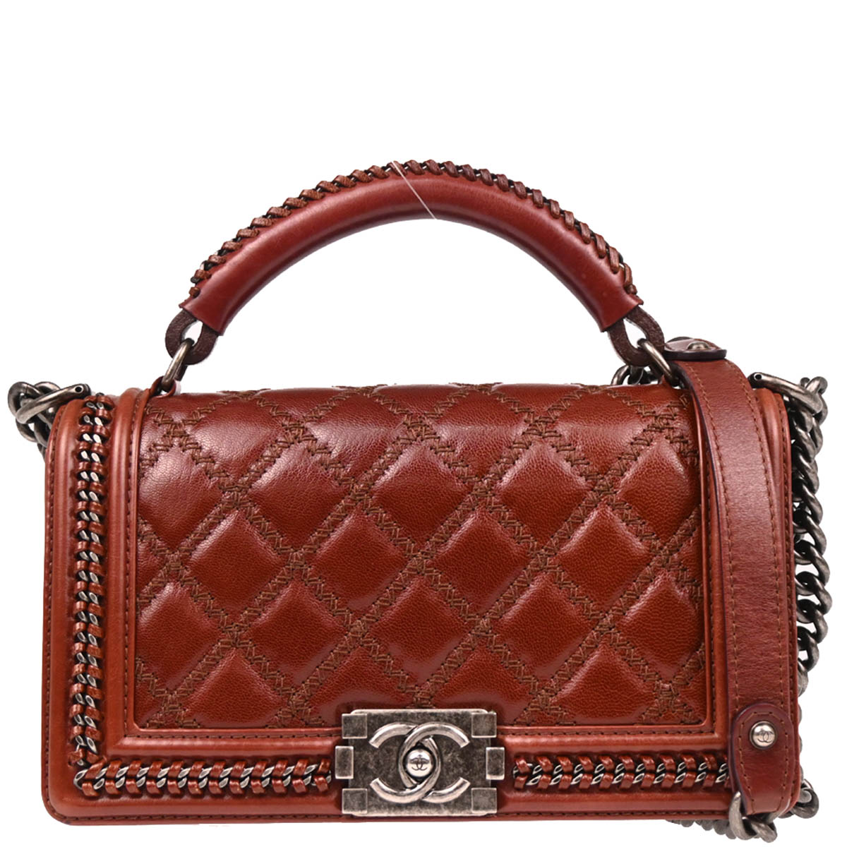 Boy Chanel 2015-2016 Bordeaux Calfskin Medium 2way Shoulder Bag Handbag