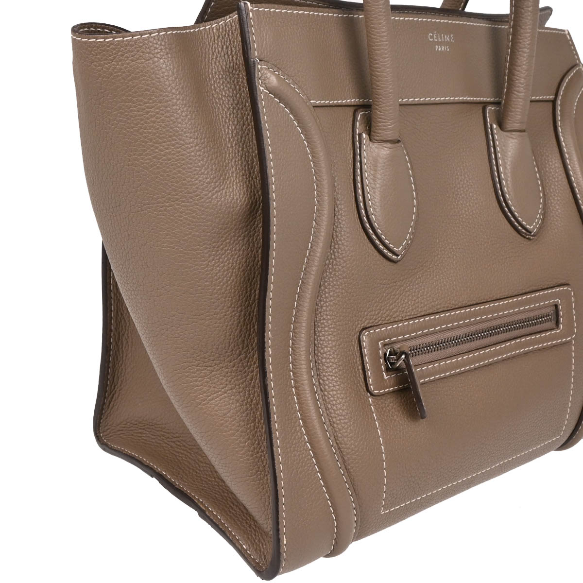 Celine Brown Leather Mini Luggage Handbag