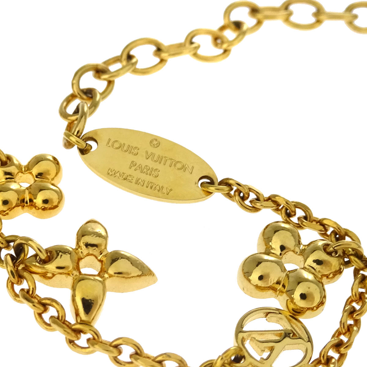 Louis Vuitton Gold Monogram Collier Blooming Necklace M64855