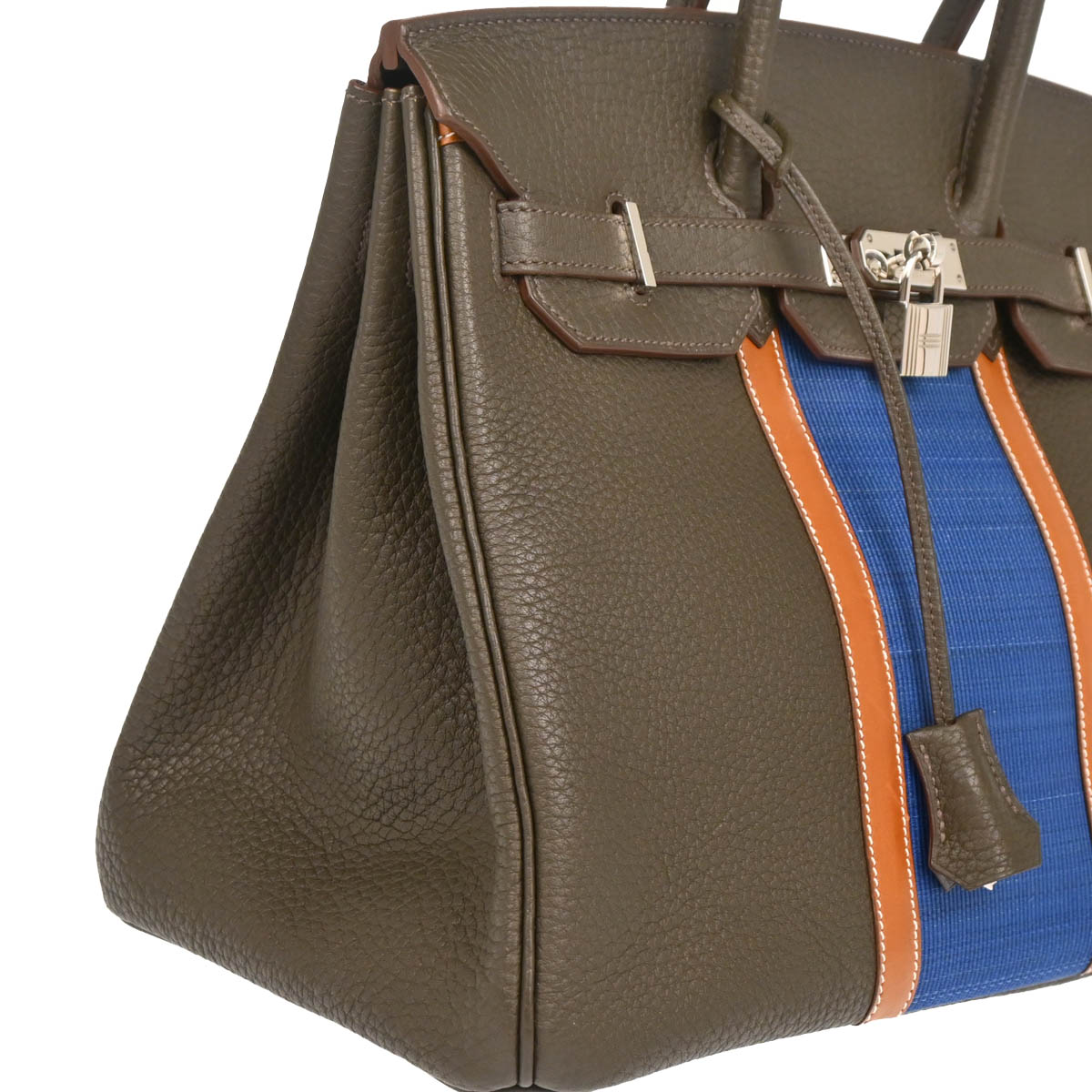 Hermes Vert Bronze Fjord Birkin Club 35 Handbag