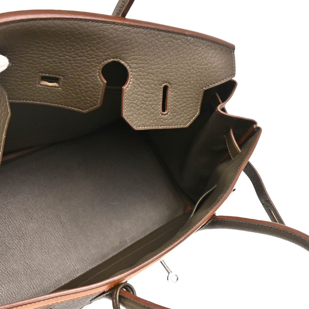 Hermes Vert Bronze Fjord Birkin Club 35 Handbag