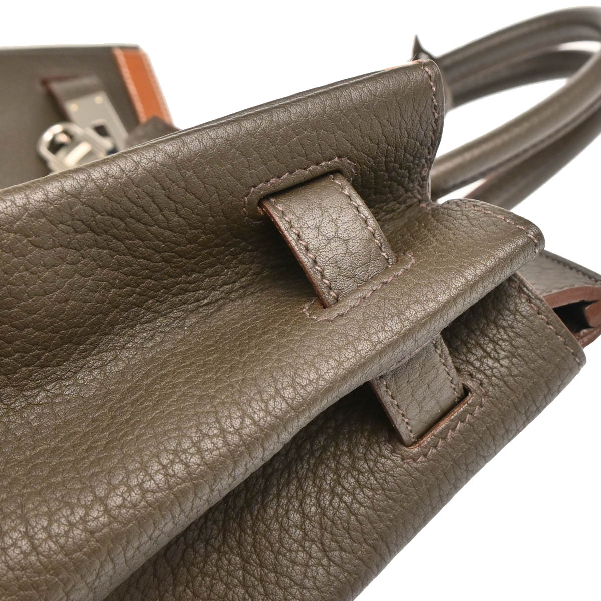 Hermes Vert Bronze Fjord Birkin Club 35 Handbag