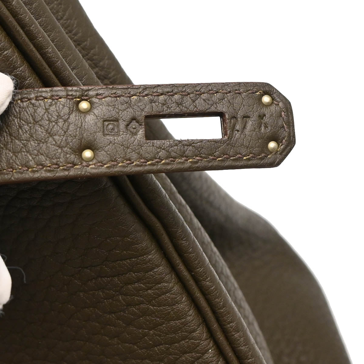 Hermes Vert Bronze Fjord Birkin Club 35 Handbag