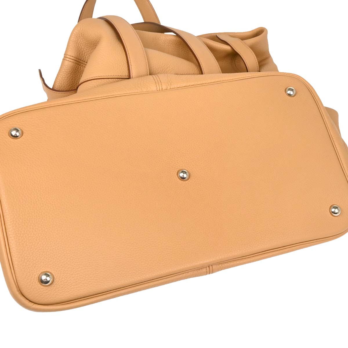 Hermes 2010 Ocre Taurillon Clemence Thar Tote Shoulder Bag
