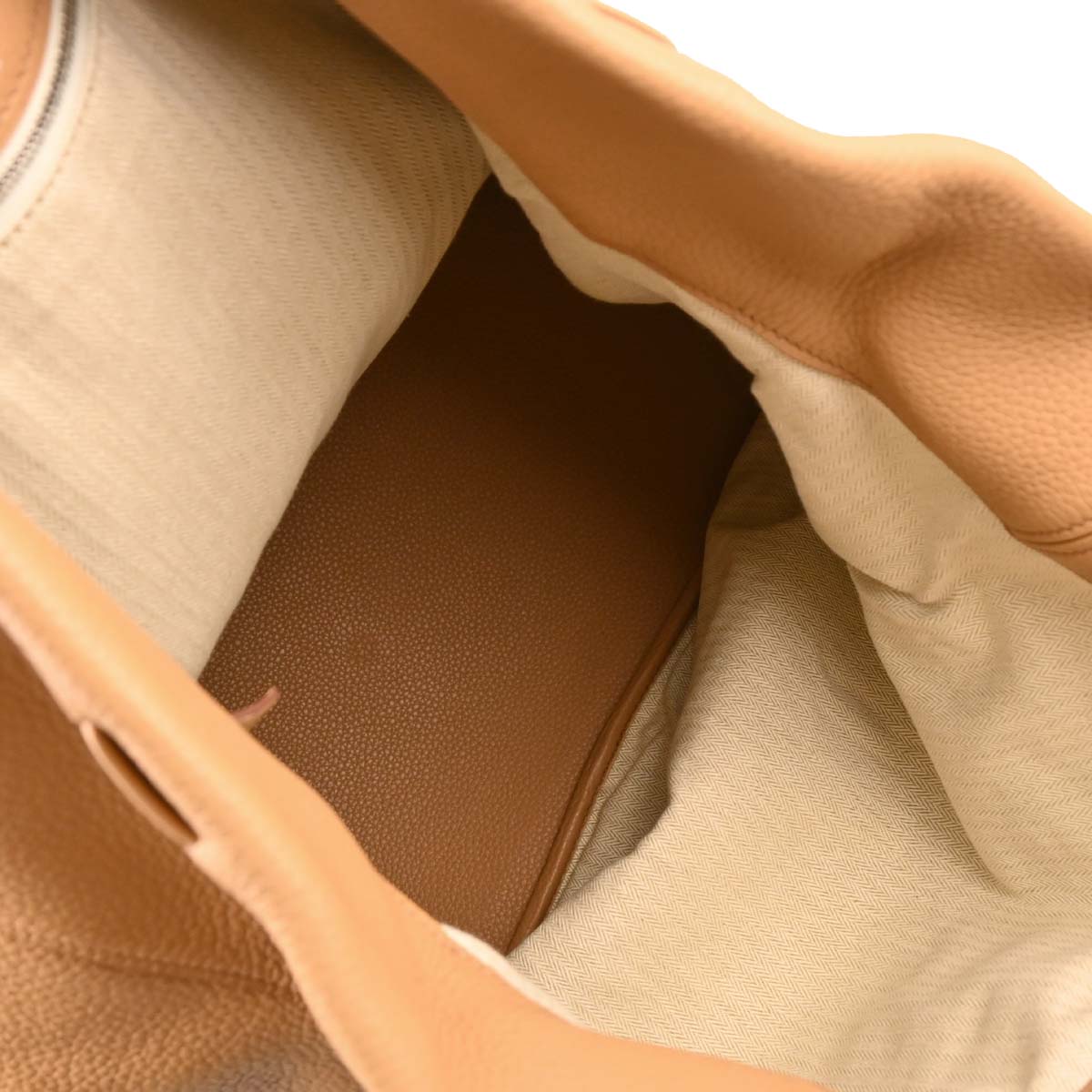 Hermes 2010 Ocre Taurillon Clemence Thar Tote Shoulder Bag
