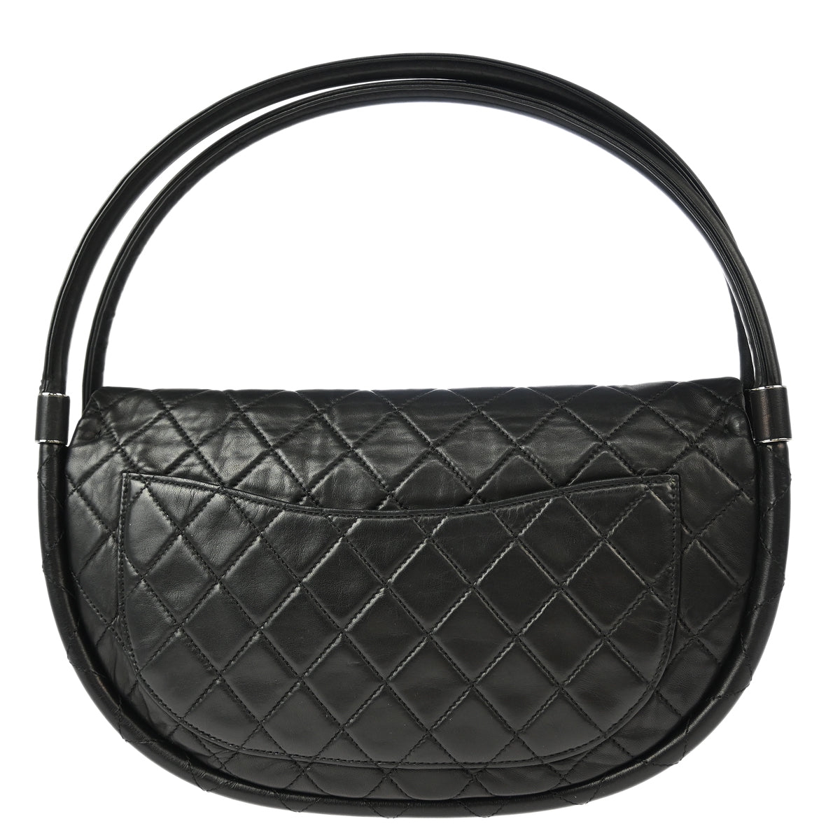 Chanel Black Lambskin Hula Hoop Large Handbag