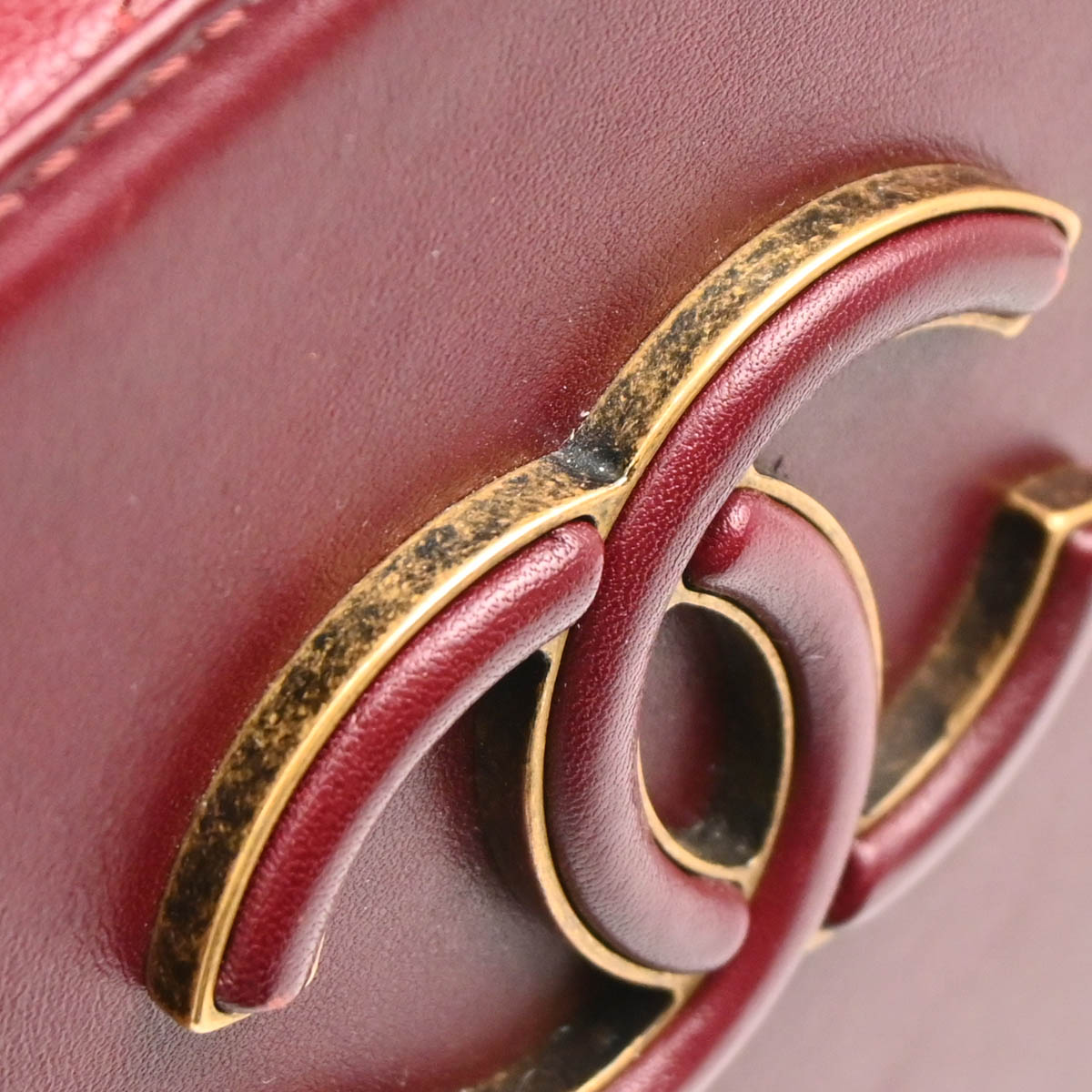 Chanel 2017 Bordeaux Calfskin Coco Curve Vanity Handbag