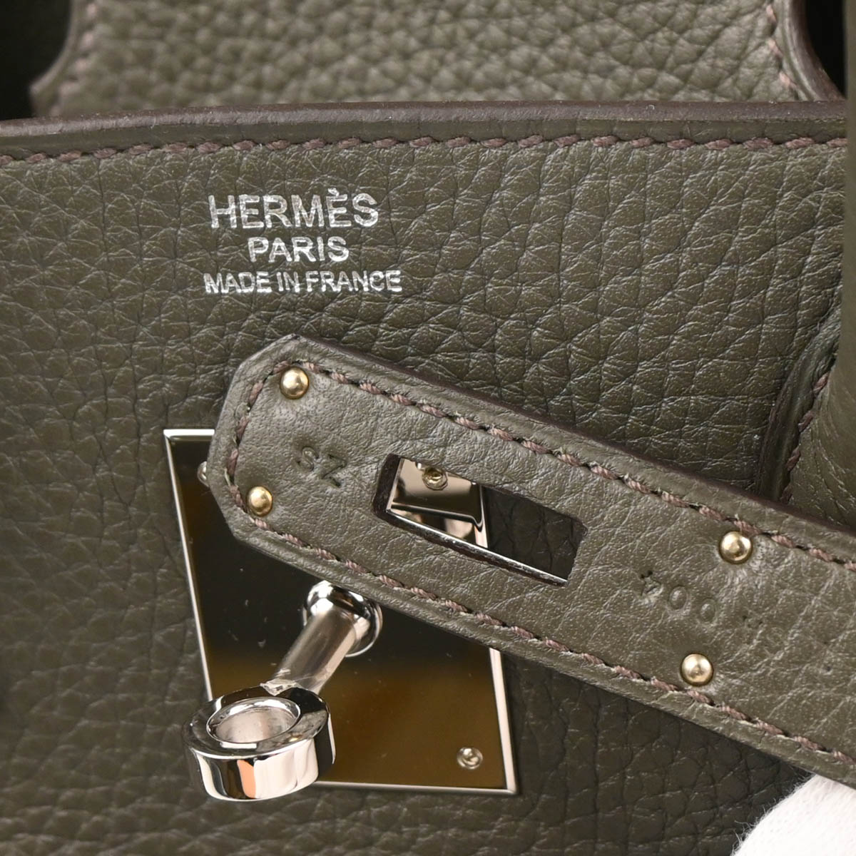 Hermes 2015 Vert de Gris Taurillon Clemence Birkin 30 Handbag