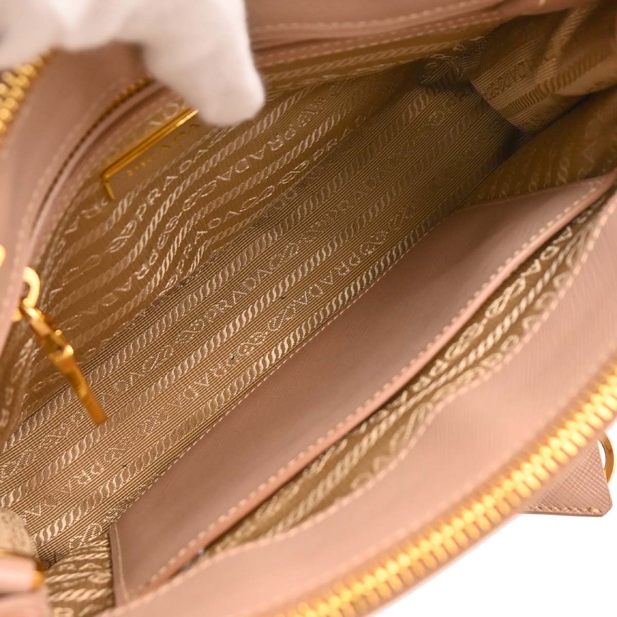 Prada Pink Leather Galleria 2way Shoulder Tote Handbag