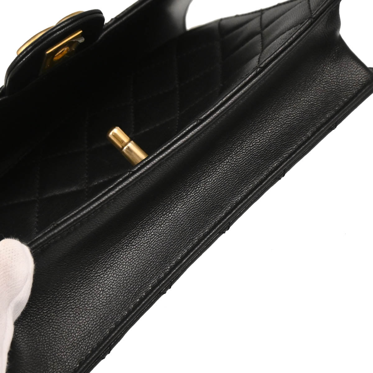 Chanel 2019 Black Lambskin Costume Pearl Single Flap Shoulder Bag