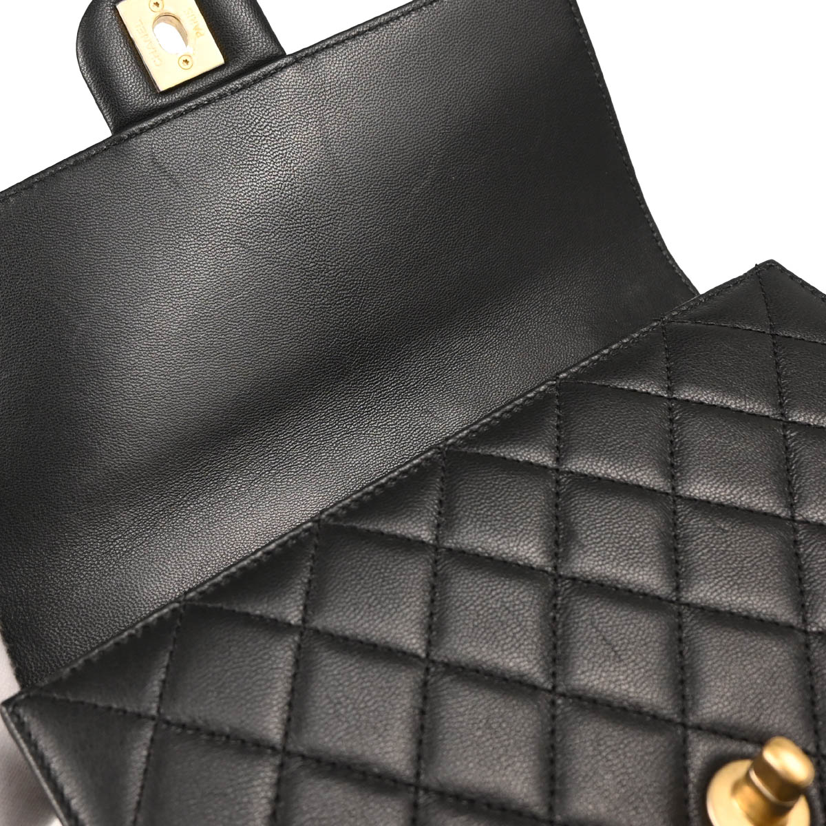 Chanel 2019 Black Lambskin Costume Pearl Single Flap Shoulder Bag