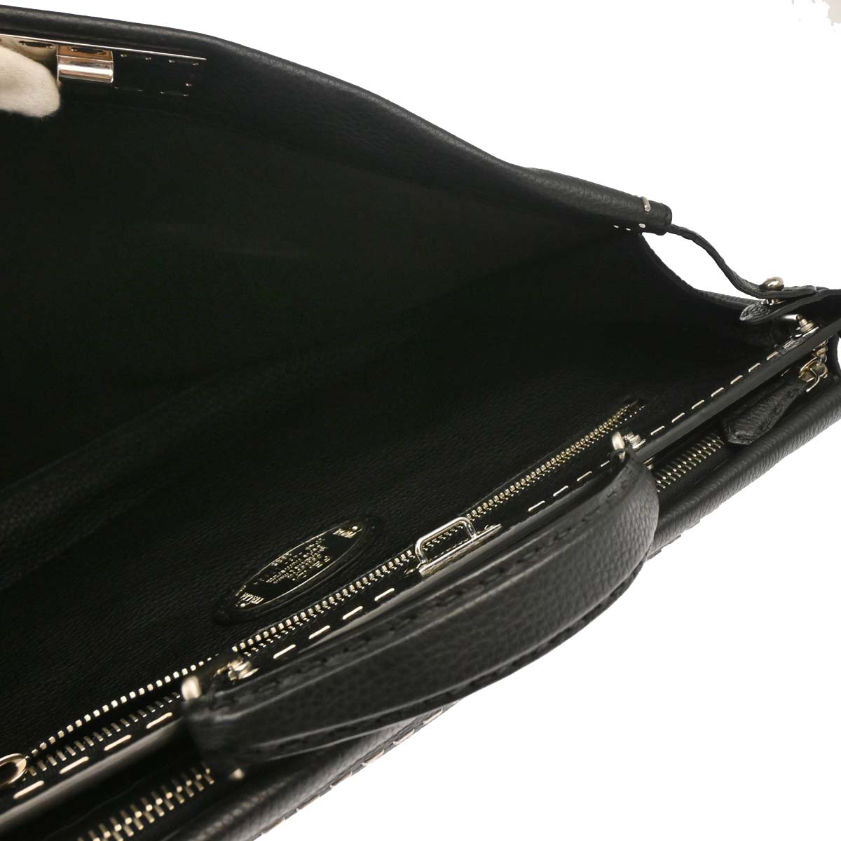 Fendi 2016 Black Leather Peekaboo Fit 2way Shoulder Handbag