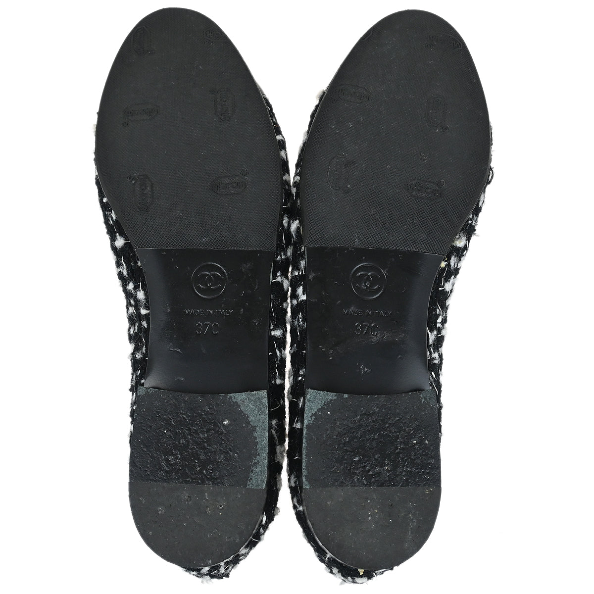 Chanel * Flat Ballerina Shoes Black J/G02819 #37C