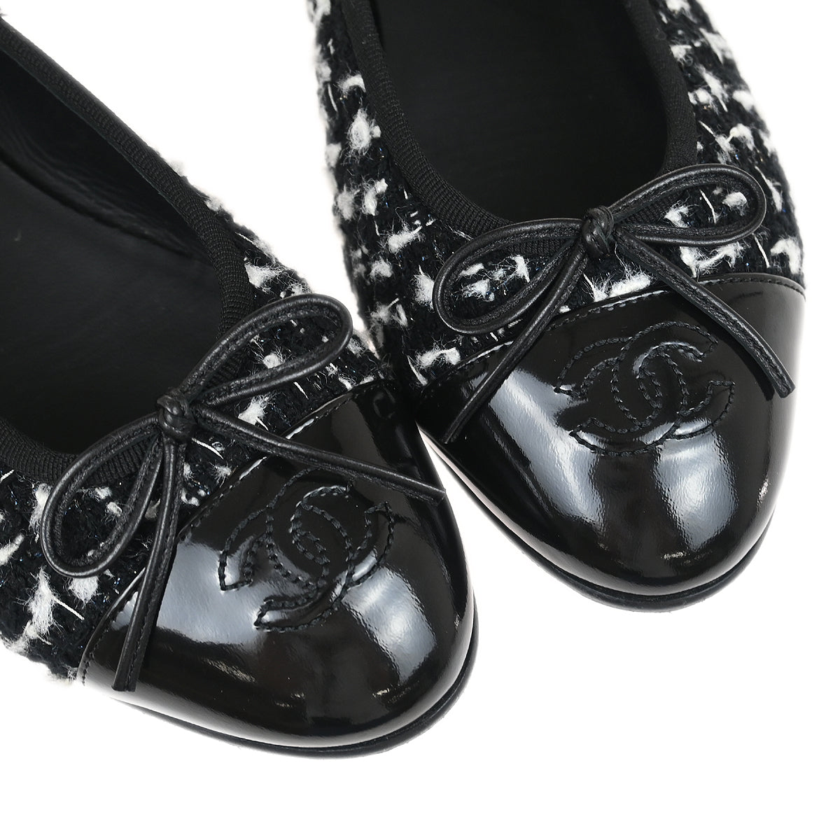 Chanel * Flat Ballerina Shoes Black J/G02819 #37C