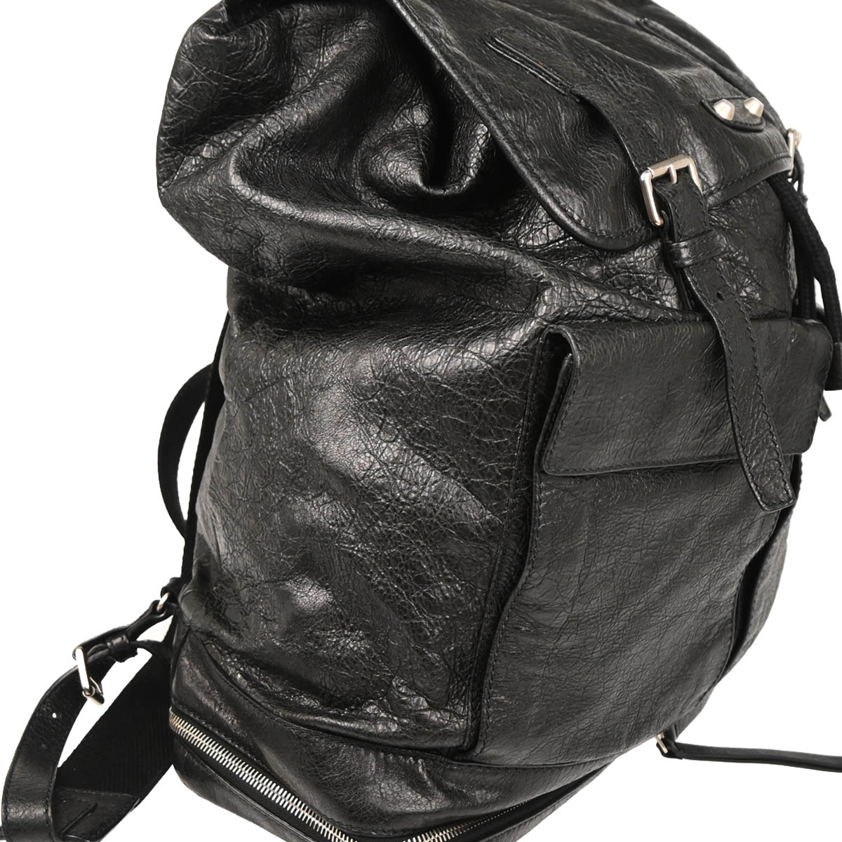 Balenciaga Black Leather Classic Traveler Backpack