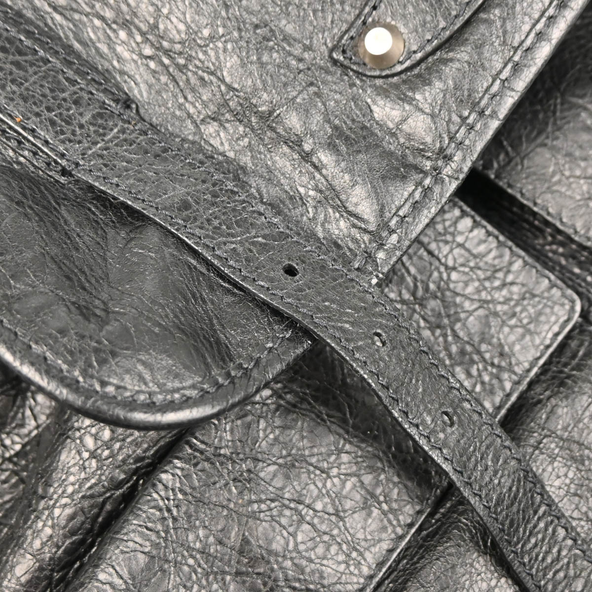 Balenciaga Black Leather Classic Traveler Backpack