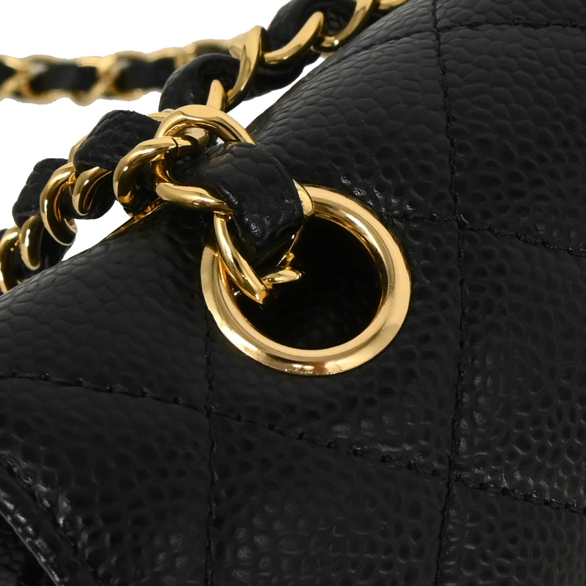 Chanel 2012 Black Caviar Small Classic Double Flap Shoulder Bag
