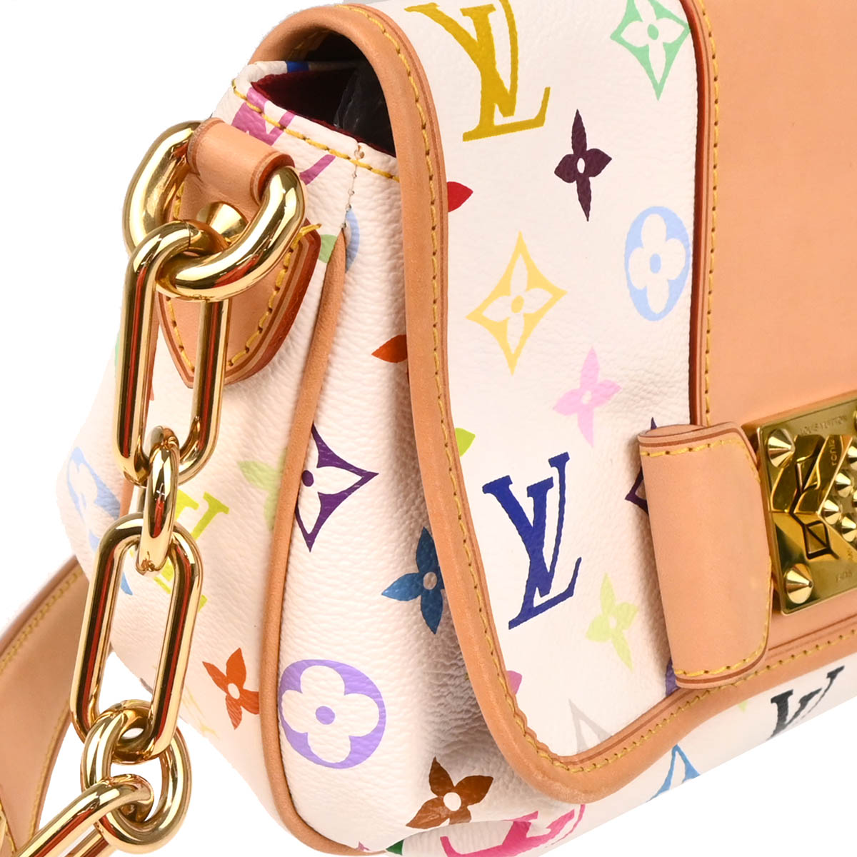 Louis Vuitton 2010 White Monogram Multicolor Patty Chain Handbag M40305