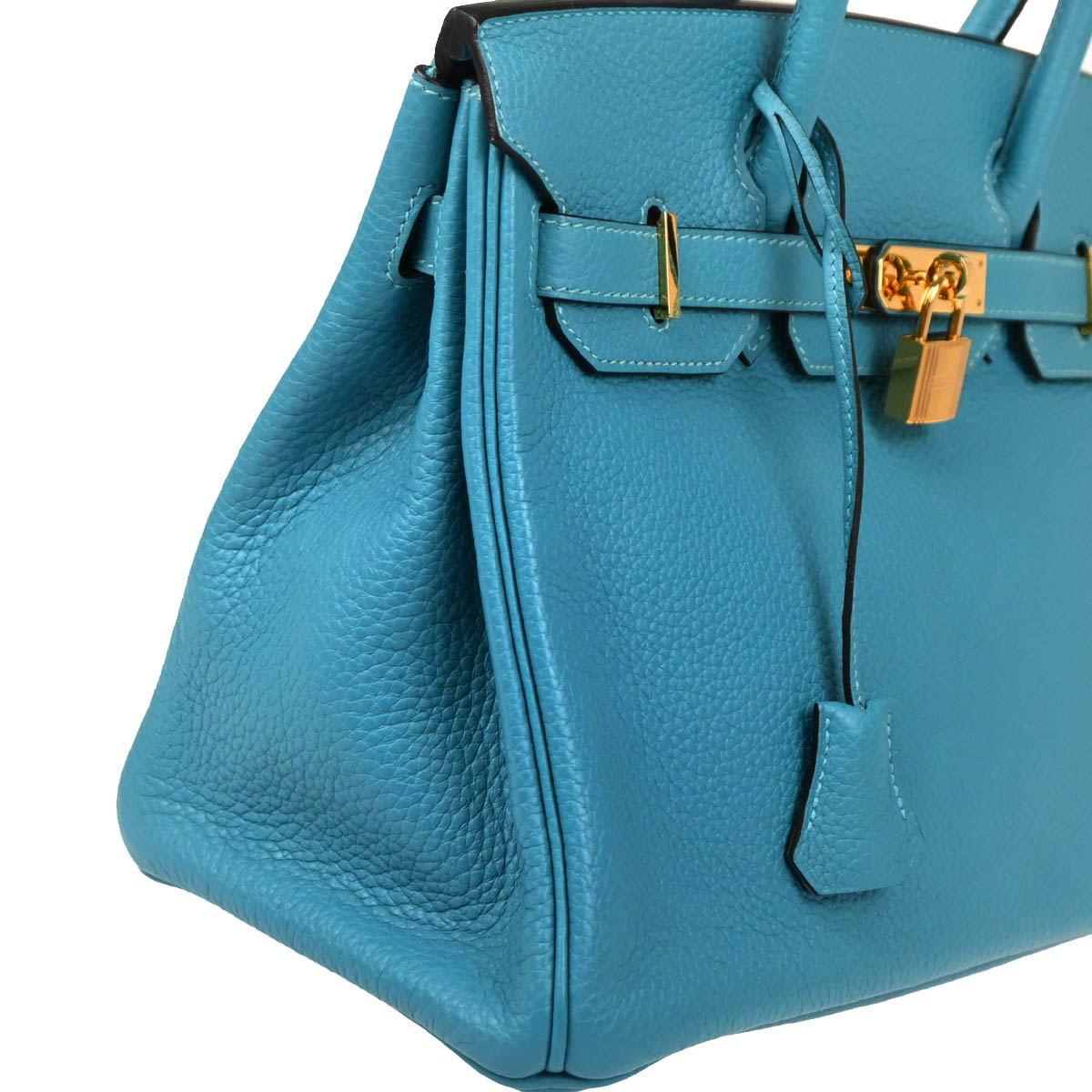 Hermes 2013 Turquoise Taurillon Clemence Birkin 30 Handbag