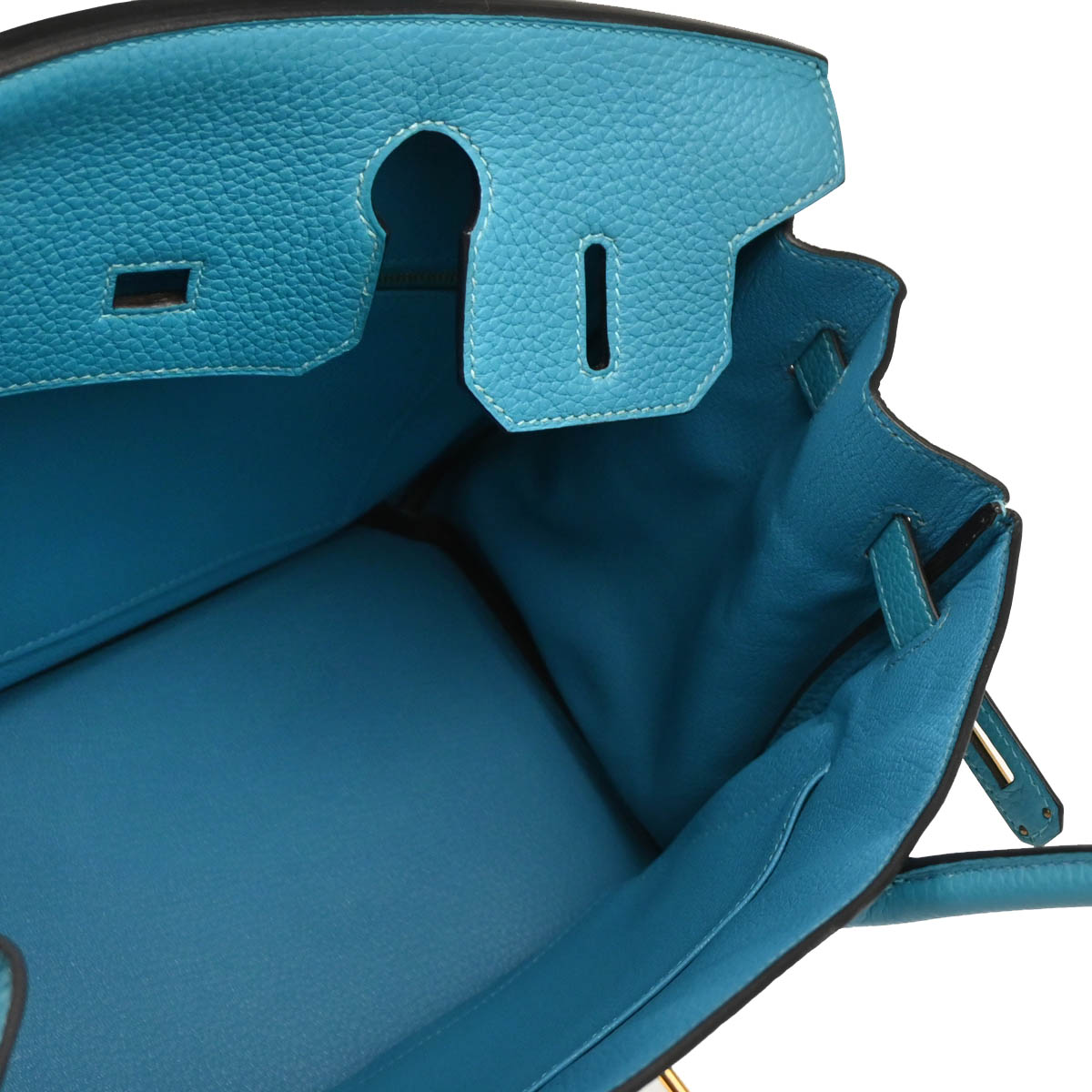 Hermes 2013 Turquoise Taurillon Clemence Birkin 30 Handbag