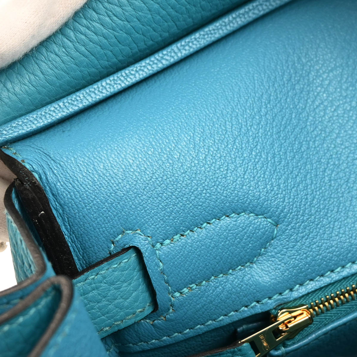 Hermes 2013 Turquoise Taurillon Clemence Birkin 30 Handbag